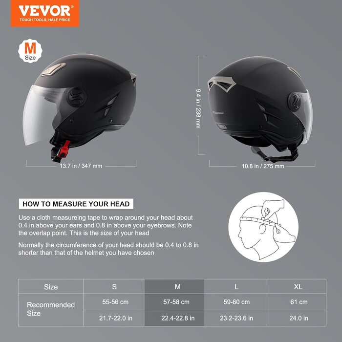 3/4 Jethelm Motorradhelm Schwarz mit Doppelvisier - bis zu 35 % reduziert