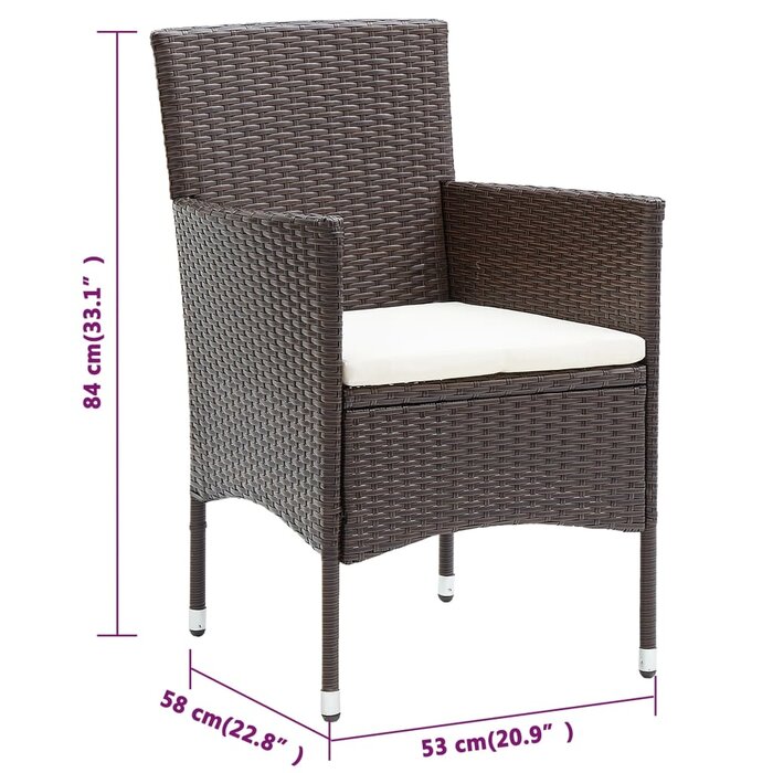 5-tlg. Gartenmöbel-Set aus Rattan - Braun - Sparen Sie bis zu 35%