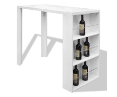Vidaxl Eleganter Bartisch mit Weinregal in Weiß - bis zu 58% reduziert