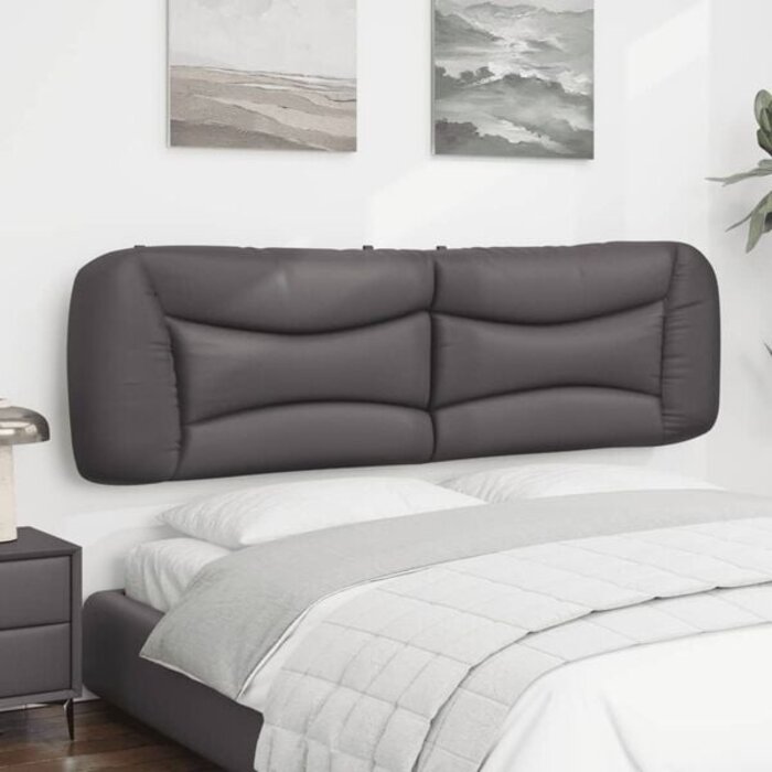 Vidaxl Bettkopfteil-Kissen 180 cm Kunstleder Grau - Jetzt bis zu 59% Rabatt sparen