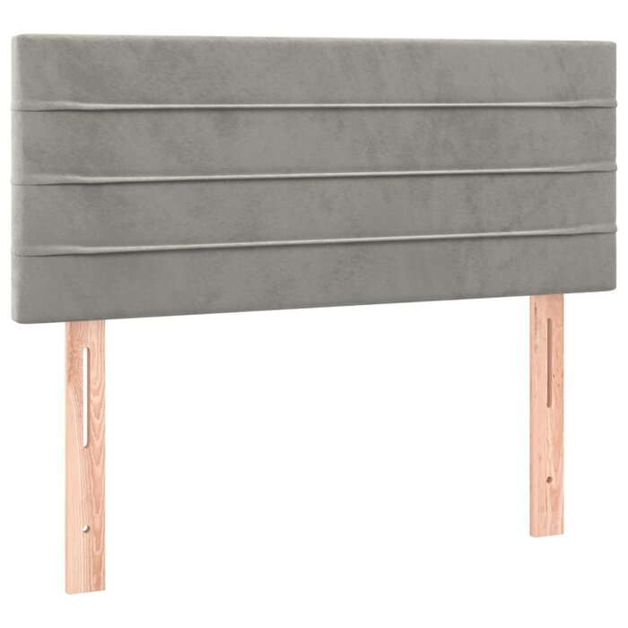 Samt Bettkopfteil 80x78/88 cm in Lichtgrau - bis zu 76,2% Rabatt