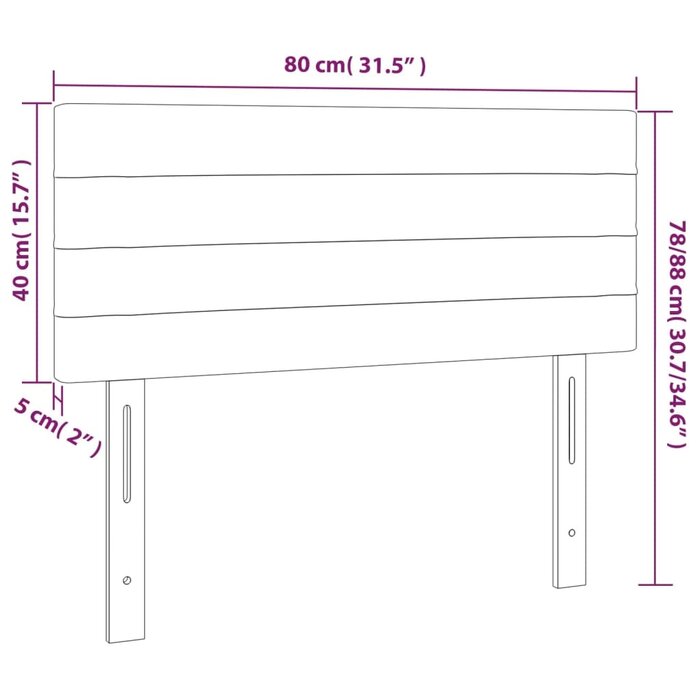 Samt Bettkopfteil 80x78/88 cm in Lichtgrau - bis zu 76,2% Rabatt