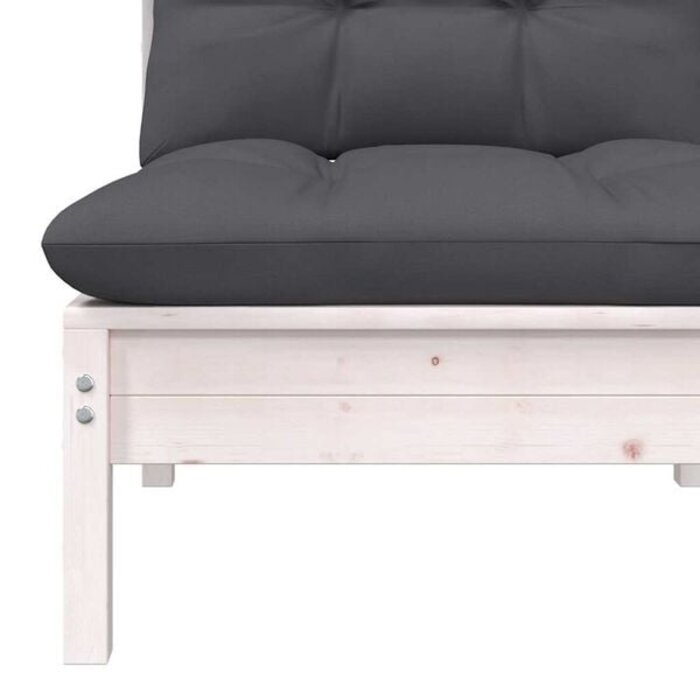 Modulares Garten-Mittelsofa aus Kiefernholz, Weiß - bis zu 70,1% Rabatt
