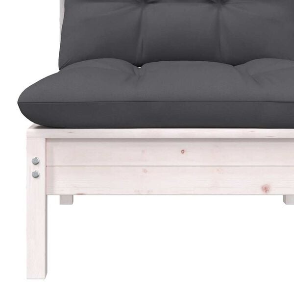 Modulares Garten-Mittelsofa aus Kiefernholz, Weiß - bis zu 70,1% Rabatt
