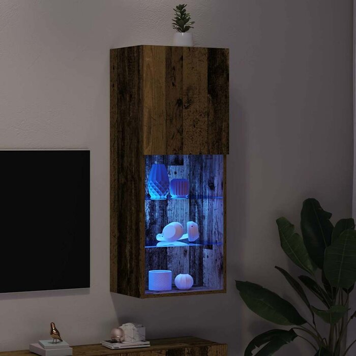 Wandmontierter TV-Schrank Altholz-Optik - Jetzt bis zu 76,7% Rabatt sichern!