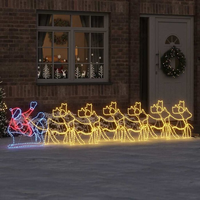 LED Weihnachtsdeko Weihnachtsmann & Schlitten 69x79cm - bis zu 66,4% Rabatt
