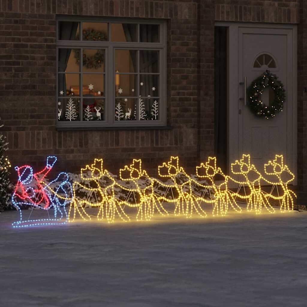 LED Weihnachtsdeko Weihnachtsmann & Schlitten 69x79cm - bis zu 66,4% Rabatt