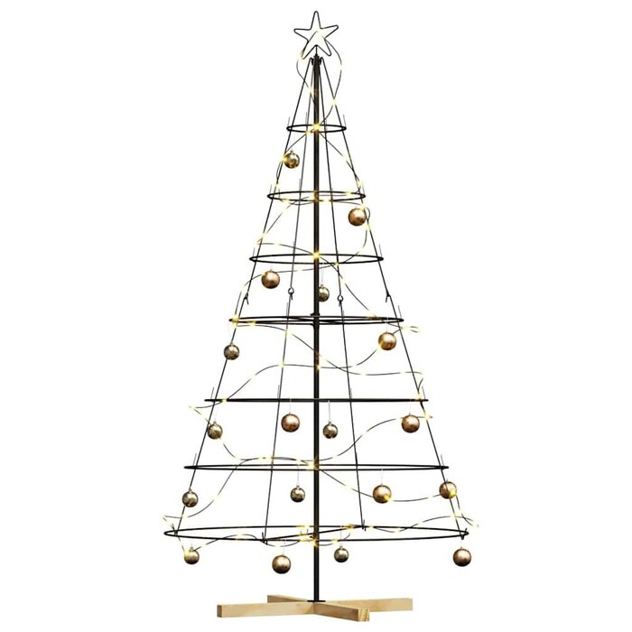 Vidaxl Weihnachts-Kegelbaum 180 cm, Stahl, Schwarz - Outlet-Deal bis zu 65% Rabatt