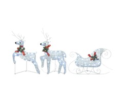 Vidaxl Weihnachts-Rentier mit Schlitten, 60 LEDs, Silber - Jetzt bis zu 73,9% günstiger
