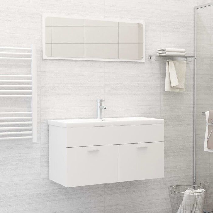 Badezimmermöbel-Set 2-tlg. Weiß - Jetzt bis zu 71,5% günstiger