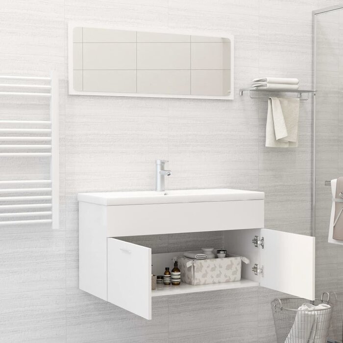 Badezimmermöbel-Set 2-tlg. Weiß - Jetzt bis zu 71,5% günstiger