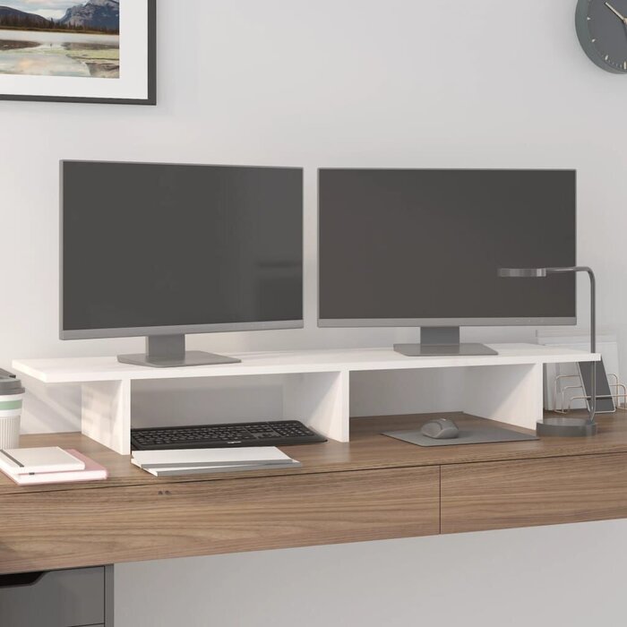 Vidaxl Monitorständer aus Kiefernholz 100cm - Weiß - bis zu 61% sparen!
