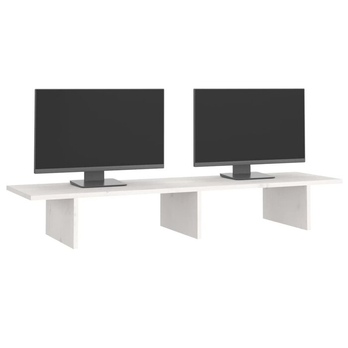 Vidaxl Monitorständer aus Kiefernholz 100cm - Weiß - bis zu 61% sparen!
