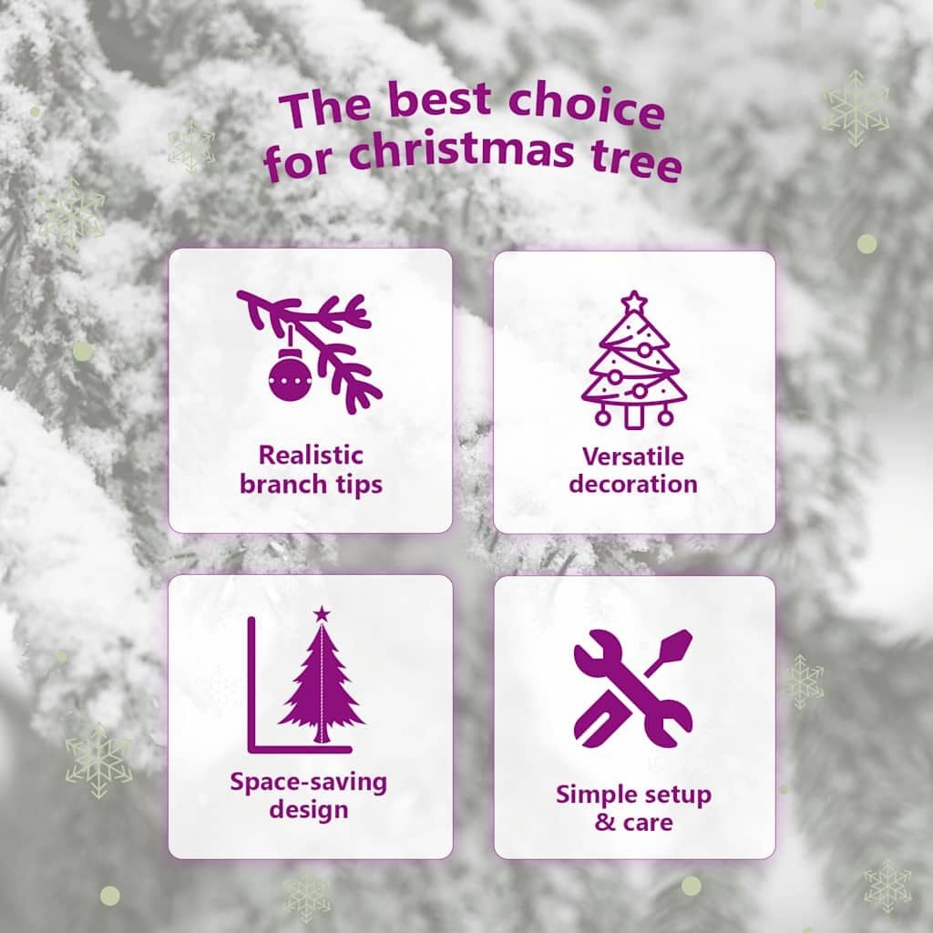 Vidaxl Halber künstlicher Weihnachtsbaum, 180 cm, Weiß - bis zu 53% sparen