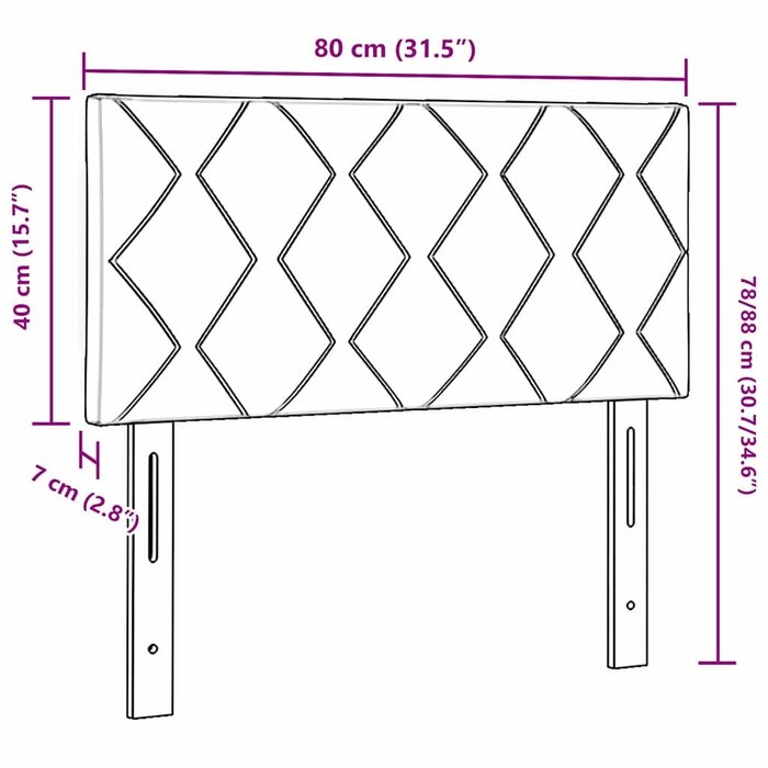 Vidaxl Stoff-Kopfteil Geometric Blau, 80x128 cm, höhenverstellbar - bis zu 73% günstiger