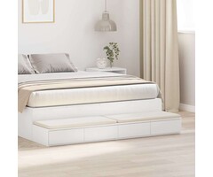 Vidaxl Bettkasten mit 4 Schubladen, Weiß, 140x36,5x16,5 cm - bis zu 78,6% günstiger