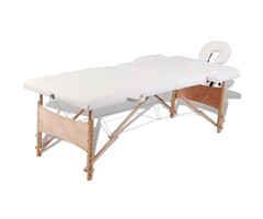 Vidaxl Klappbare Massageliege 2-Zonen Creme - bis zu 75,5% sparen