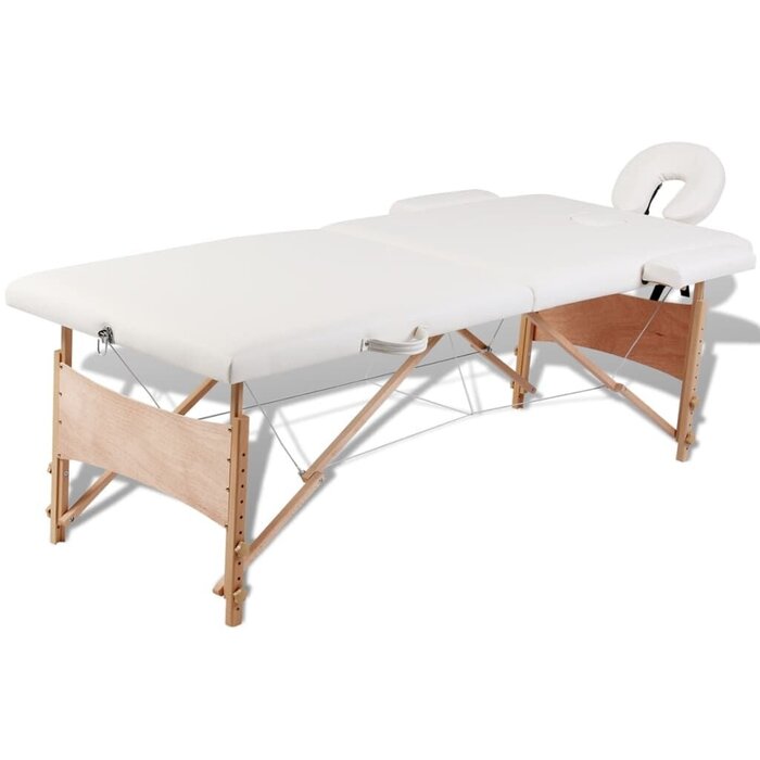 Klappbare Massageliege 2-Zonen Creme - bis zu 75,5% sparen