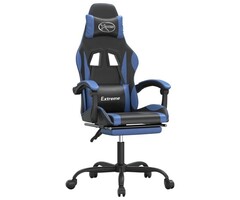 Vidaxl Gaming-Stuhl mit Fußstütze - Schwarz/Blau - bis zu 75,2% Rabatt