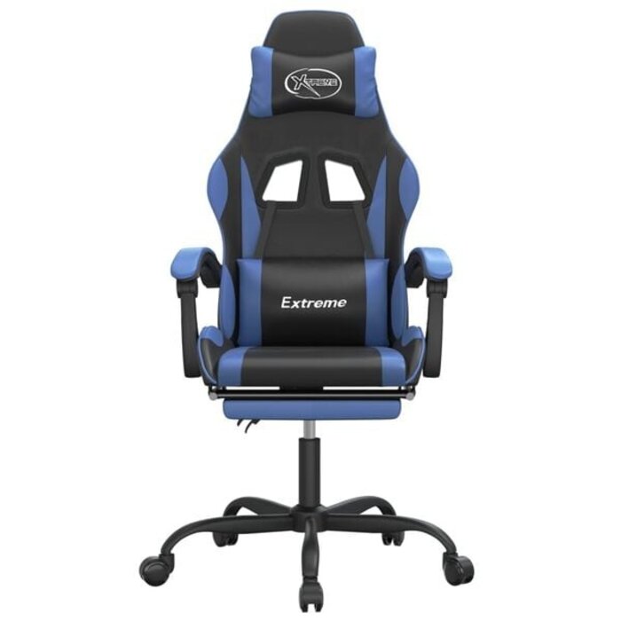 Gaming-Stuhl mit Fußstütze - Schwarz/Blau - bis zu 75,2% Rabatt