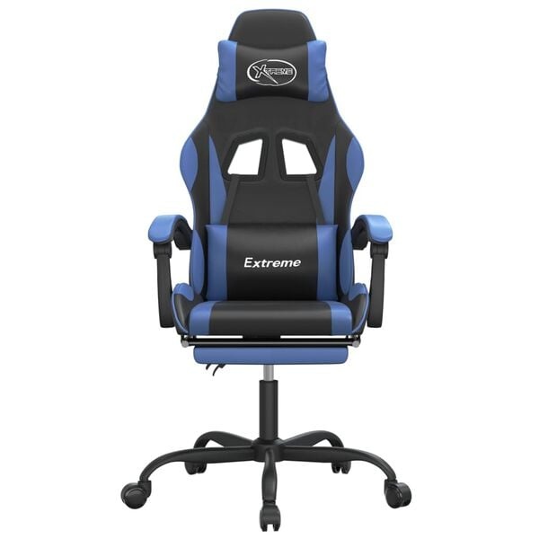 Gaming-Stuhl mit Fußstütze - Schwarz/Blau - bis zu 75,2% Rabatt