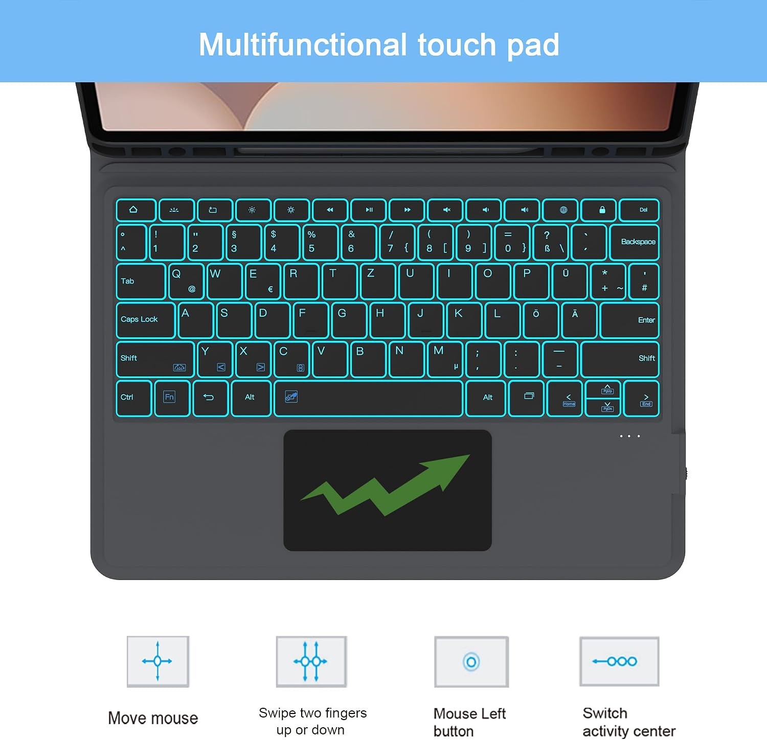Tastatur-Hülle mit Touchpad für 12.4" Samsung Tablets - Bis zu 65,7% Rabatt