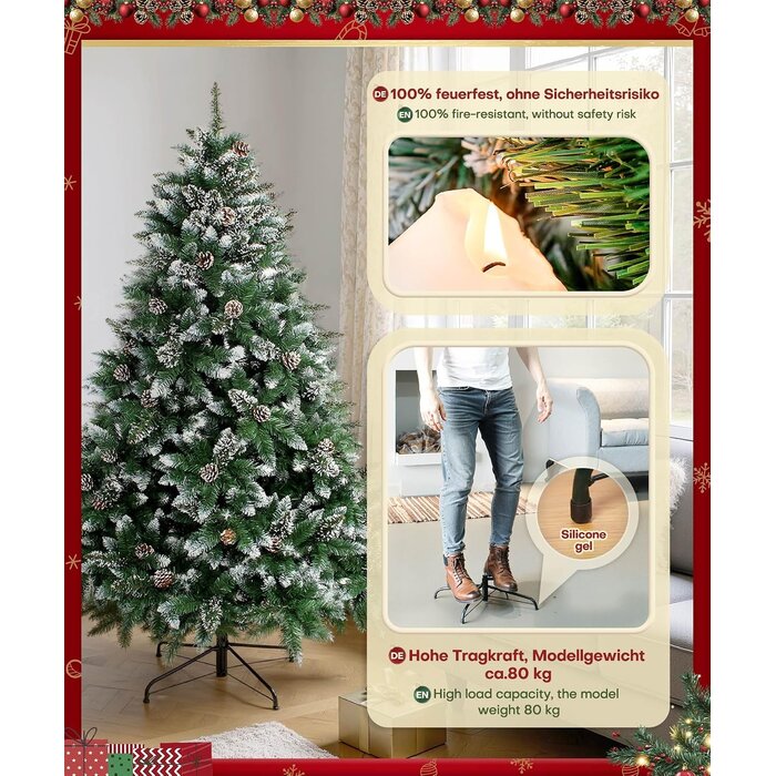 Weihnachtsbaum 180 cm mit Schnee-Effekt - jetzt bis zu 69,2 % günstiger!