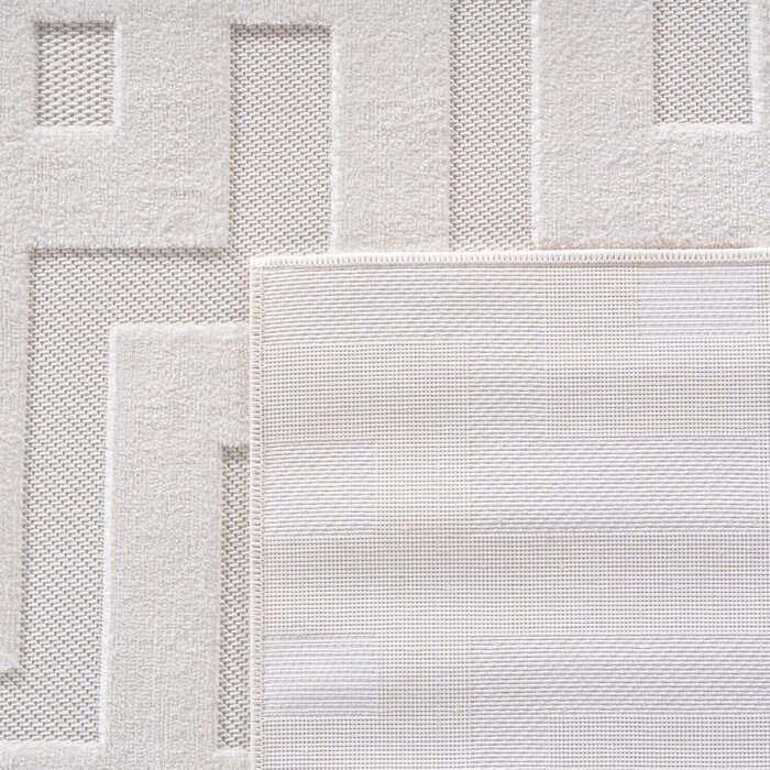 Wetterfester Labyrinth-Teppich Creme 120x170cm - bis zu 65,4% Rabatt