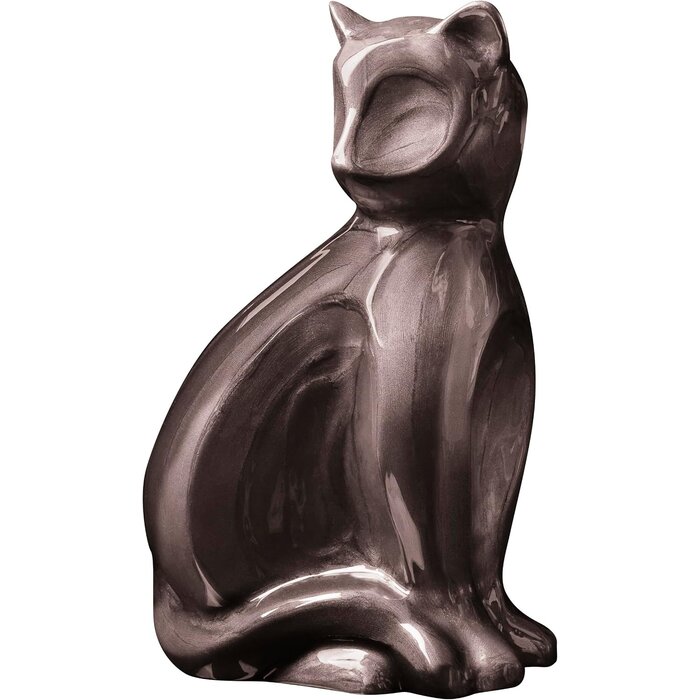 Edle Katzenurne aus Aluminium, 17 cm, handgefertigt - jetzt bis zu 68% sparen