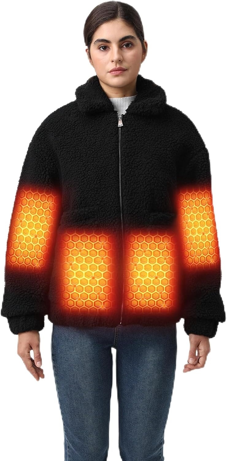 Beheizbare Damen-Fleecejacke mit 8 Heizzonen & Powerbank - bis zu 67,1% Rabatt