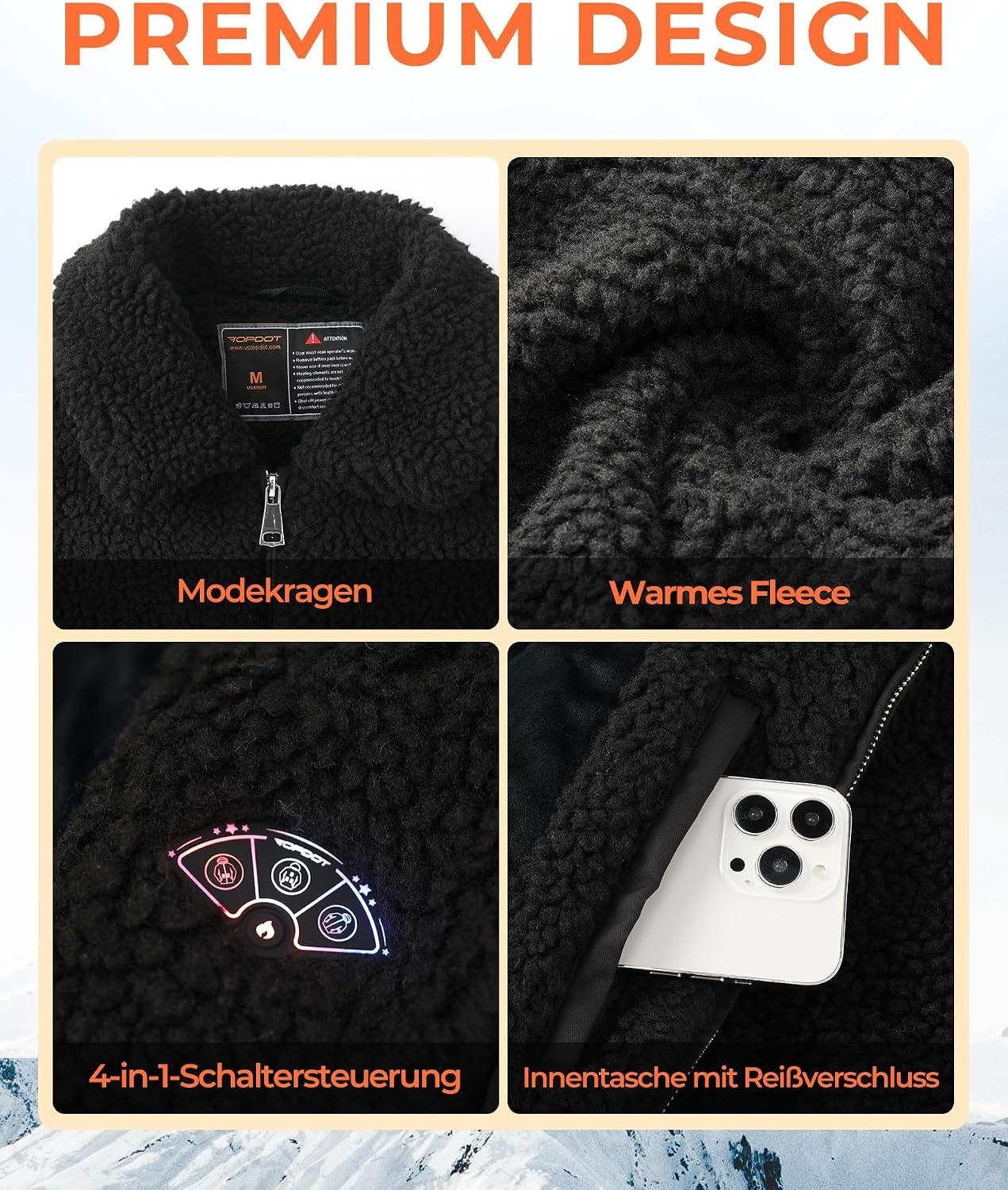 Beheizbare Damen-Fleecejacke mit 8 Heizzonen & Powerbank - bis zu 67,1% Rabatt