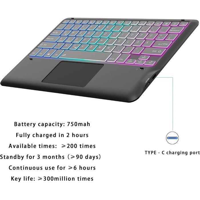 Tastaturhülle für 12,4" Tablet mit Touchpad & QWERTZ - bis zu 66,1% Rabatt