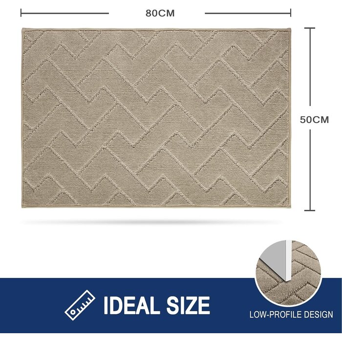 Schmutzfangmatte 50x80 cm Braun | Rutschfest & Waschbar | Bis zu 63,1% Rabatt