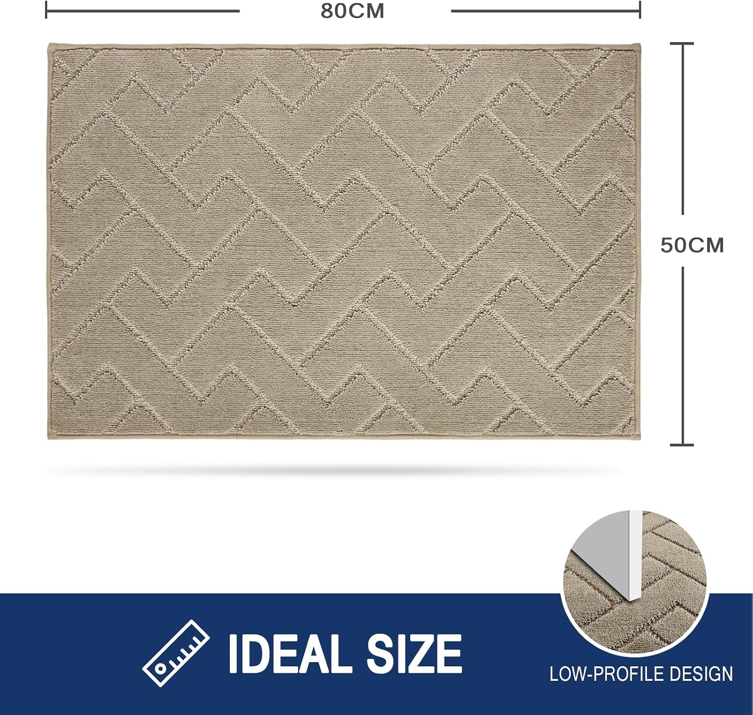 Schmutzfangmatte 50x80 cm Braun | Rutschfest & Waschbar | Bis zu 63,1% Rabatt