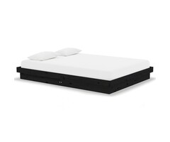 Vidaxl Massivholzbett Kiefer Schwarz 135x190 cm - Jetzt bis zu 67,6% günstiger