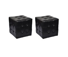 Vidaxl 2er Set Würfelhocker Kunstleder Schwarz 30x30cm - bis zu 70% Rabatt