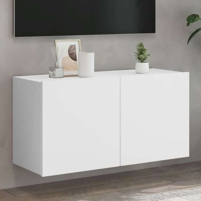 Wandmontiertes TV-Board Weiß, 80x30x41 cm - Jetzt bis zu 61,8% reduziert