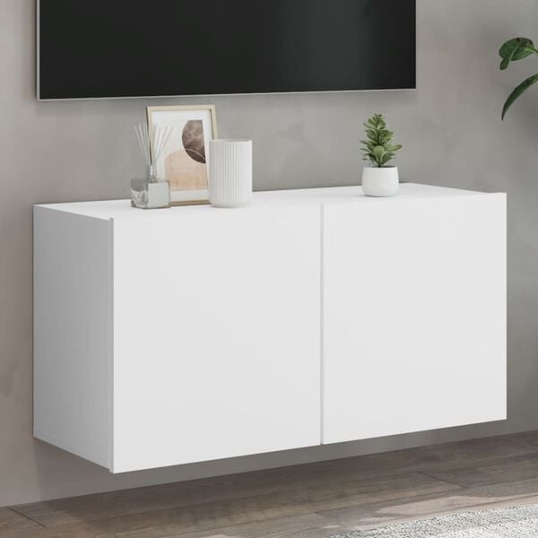 Wandmontiertes TV-Board Weiß, 80x30x41 cm - Jetzt bis zu 61,8% reduziert