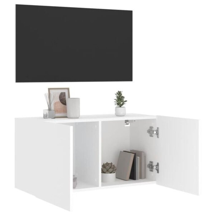 Wandmontiertes TV-Board Weiß, 80x30x41 cm - Jetzt bis zu 61,8% reduziert