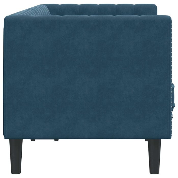 Chesterfield 2-Sitzer Sofa Samt Blau - 174 cm - bis zu 62,1% Rabatt