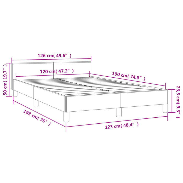 Weißes Kunstleder-Bett 120x190 cm - Jetzt bis zu 63,5% Rabatt sichern!