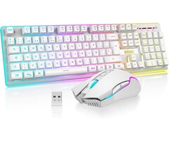 Redthunder Kabelloses Gaming-Tastatur-Maus-Set, Weiß, QWERTY, bis zu 61 % reduziert