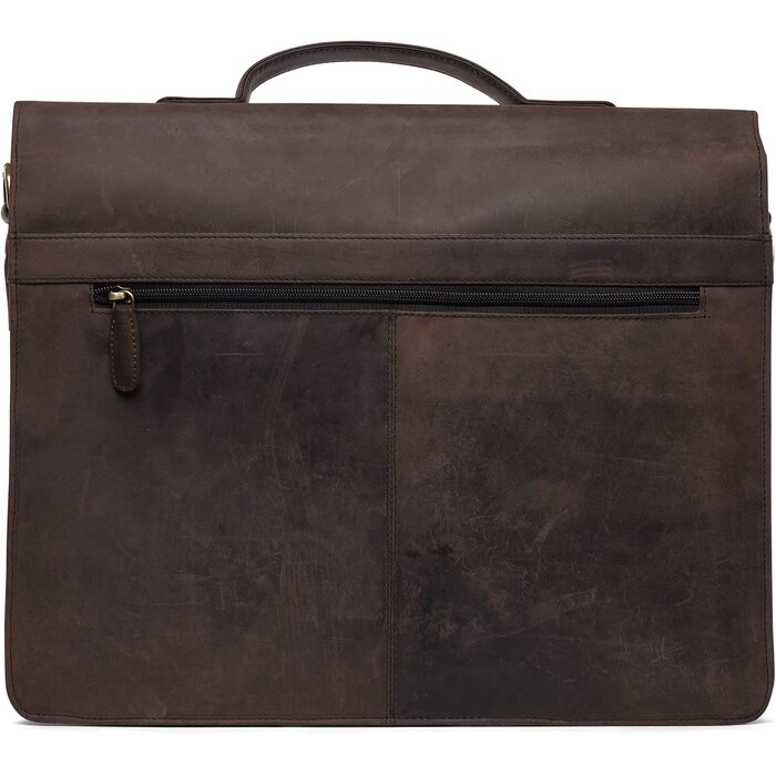 Vintage Aktentasche aus Büffelleder für 15 Zoll Laptops - bis zu 64,2 % Rabatt