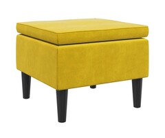 Vidaxl Samthocker in Gelb, 52x52x42 cm - jetzt bis zu 62,8 % günstiger