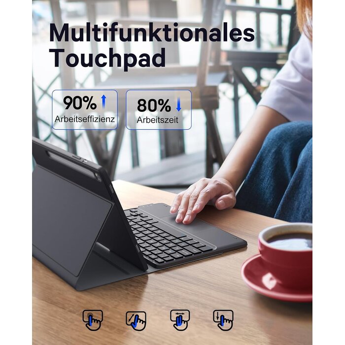 Tastatur-Hülle für Samsung Galaxy Tab S9 - QWERTZ - bis zu 48,9% Rabatt