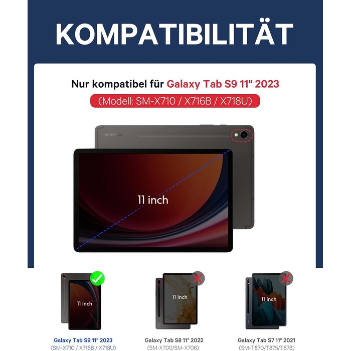 Tastatur-Hülle für Samsung Galaxy Tab S9 - QWERTZ - bis zu 48,9% Rabatt
