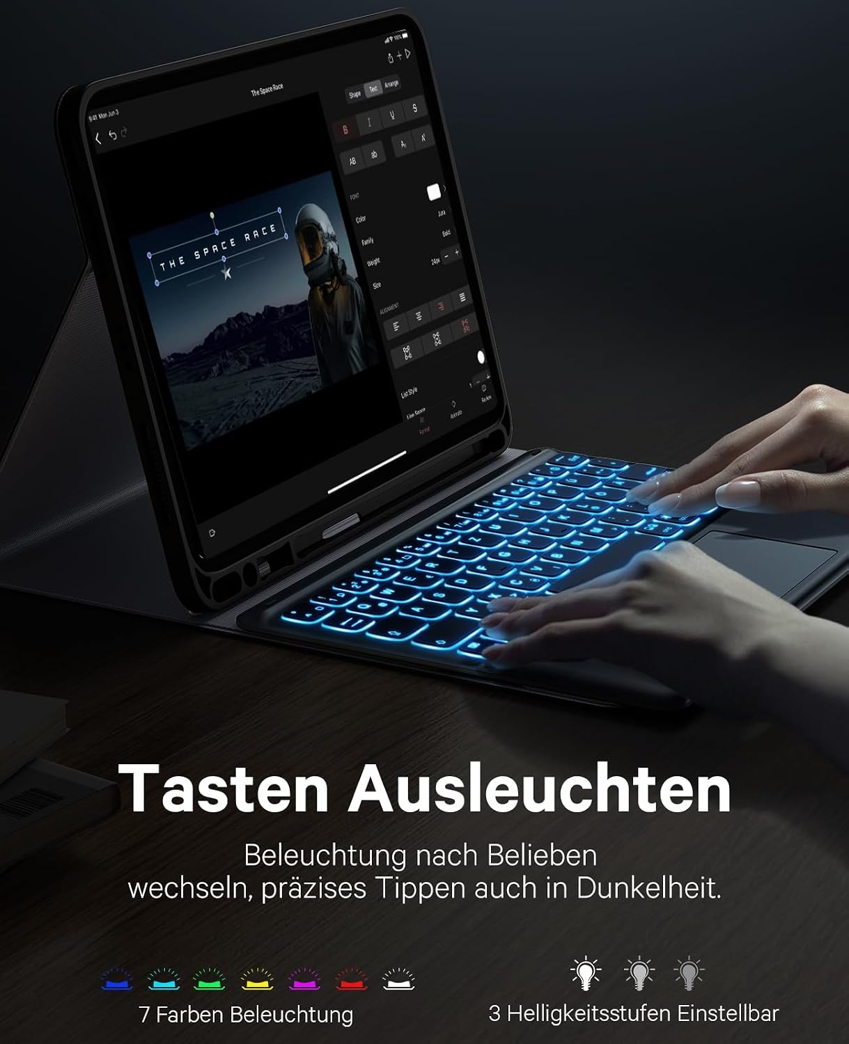 iPad Tastatur-Hülle mit Touchpad (QWERTZ) - bis zu 55,5% sparen!