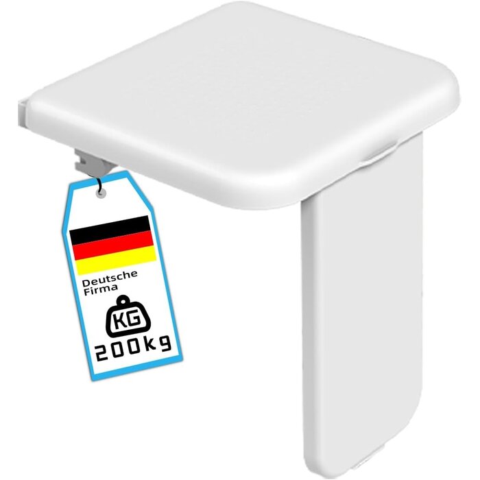 Klappbarer Duschsitz mit Stützbein - 200 kg Belastbar - bis zu 57,3% Rabatt