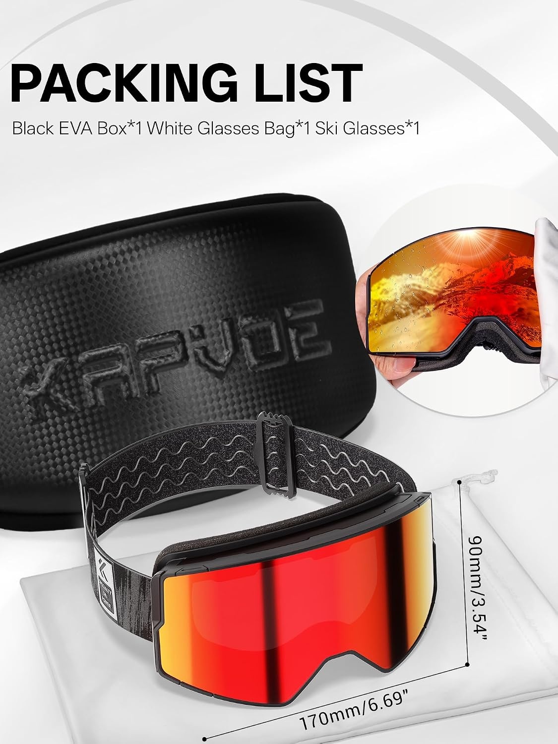 Photochromatische Skibrille für Erwachsene & Jugendliche - bis zu 54,9% Rabatt