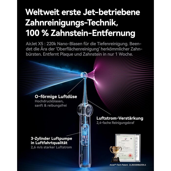 Innovative Schallzahnbürste mit BubbleJet - jetzt bis zu 78% sparen